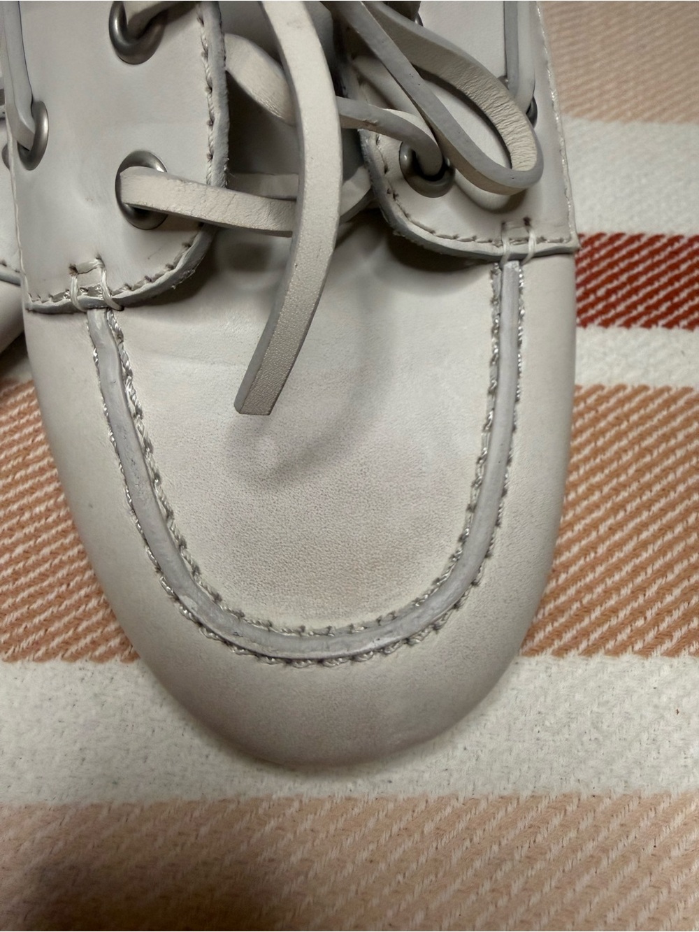 Jeffrey Campbell JC Decks White Leather Boat Shoes Loafers Moccasin 7.5 - Picture 4 of 5